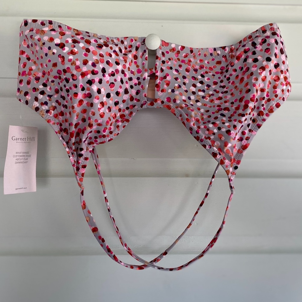 Garnet Hill Polka Dot Bikini Swim Top & Bottoms, Size 16